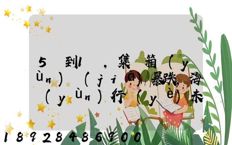 5萬到1萬,集裝箱運(yùn)價(jià)暴跌,海運(yùn)行業(yè)未來前景如何