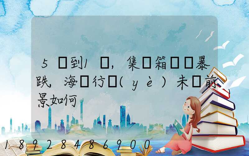 5萬到1萬,集裝箱運價暴跌,海運行業(yè)未來前景如何