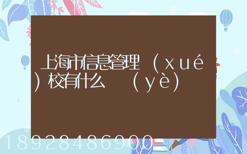 上海市信息管理學(xué)校有什么專業(yè)