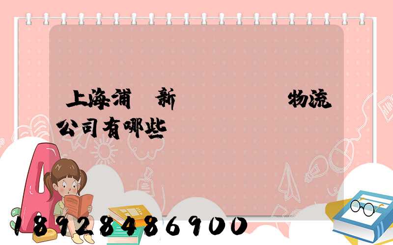 上海浦東新區(qū)物流公司有哪些