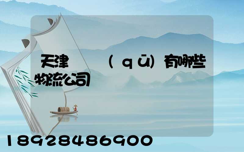 天津東麗區(qū)有哪些物流公司