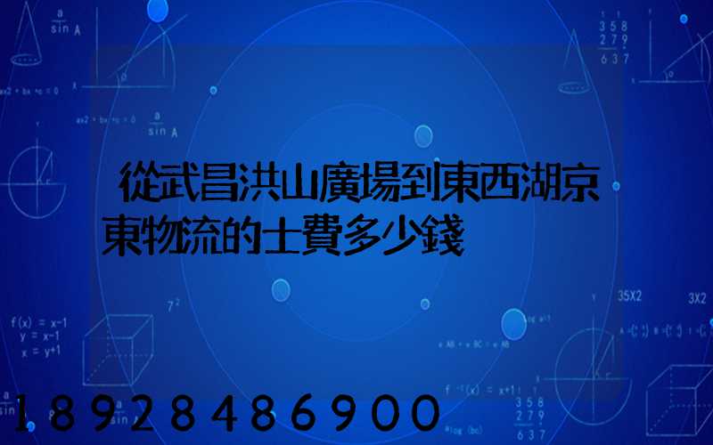 從武昌洪山廣場到東西湖京東物流的士費多少錢