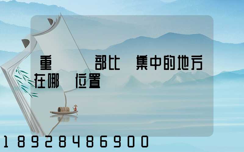 重慶貨運部比較集中的地方在哪個位置