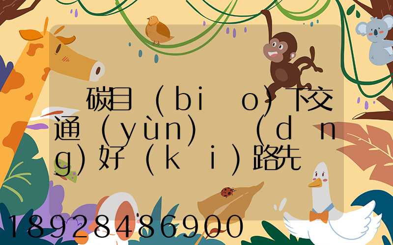 雙碳目標(biāo)下交通運(yùn)輸當(dāng)好開(kāi)路先鋒