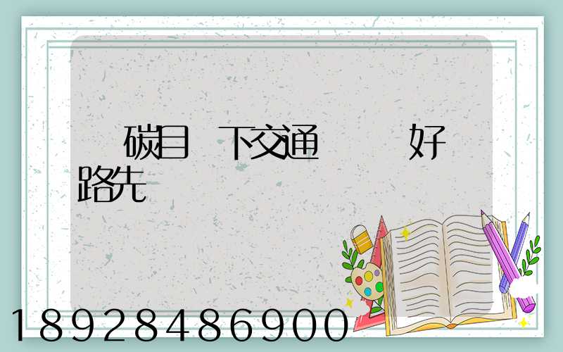 雙碳目標下交通運輸當好開路先鋒
